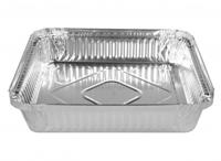 Square Foil Container 100oz/2960ml - 273x273x49mm - Silver 125s