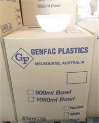 Plastic Bowl 1050ml/172x75mm - White 50x8P WHITE