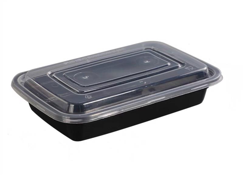Oval Container 1000ml - Plastic Black 150s