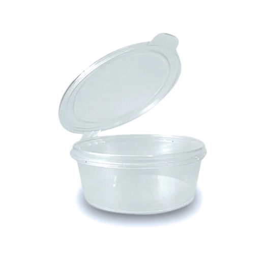 Sauce Container Hinged Lid 1.5oz- Plastic Clear 50x20P