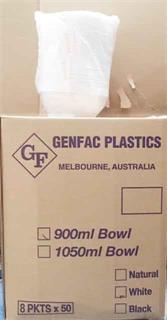 Plastic Bowl 900ml/172x65mm - White 50x8P WHITE