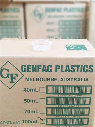 Sauce Container 100ml - Plastic Clear 50x20P