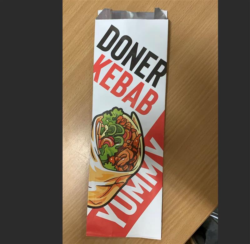 Kebab Bag 102x40x305mm - Printed 250s