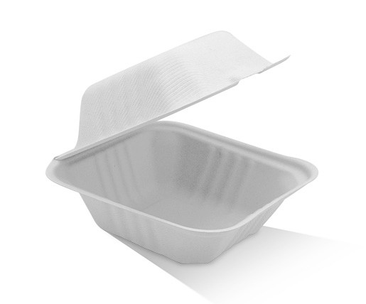 Sugarcane Burger Box 6in /150x150x80mm - White 500s