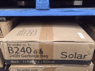 Bin Liner 240lt - 1140x1450mm - Black 100s