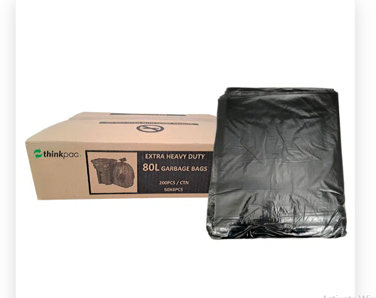 Bin Liner 80lt -  HD 950x780mm - Black 50x4P