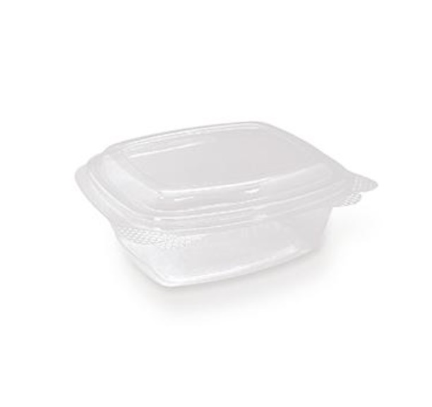 Hinged PET 8oz Rectangle Container with Lid - Clear 50x6P