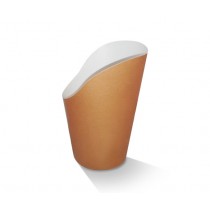 Chip Cup 16oz - PLA Coated Scoop 93x58x148mm - Brown 50x20P