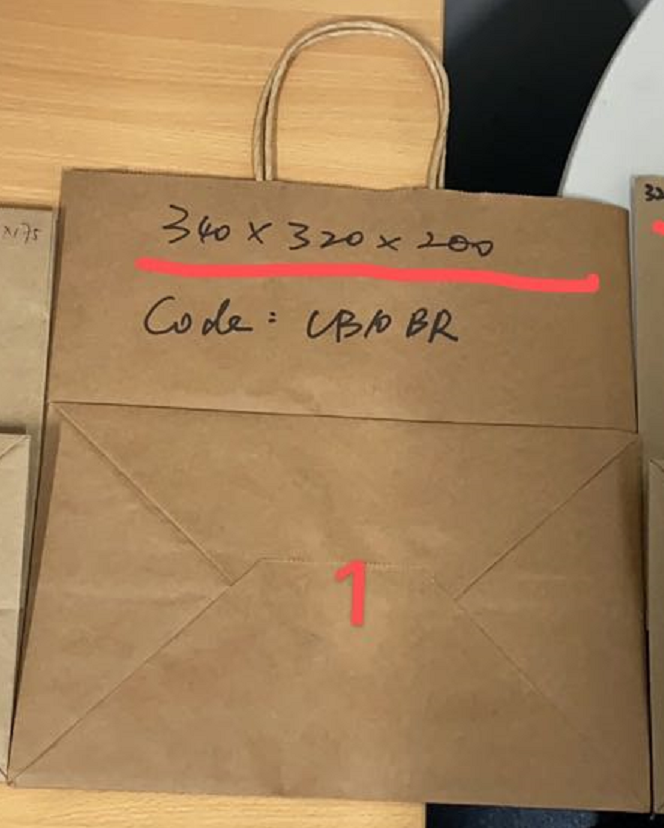 Large 340x320x200mm - Twist Paper Bag - Kraft 200s