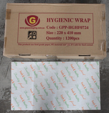 Deli Paper Wraps Poly Coated - 1/3cut 410x220mm - Fresh & Heathy 1200s