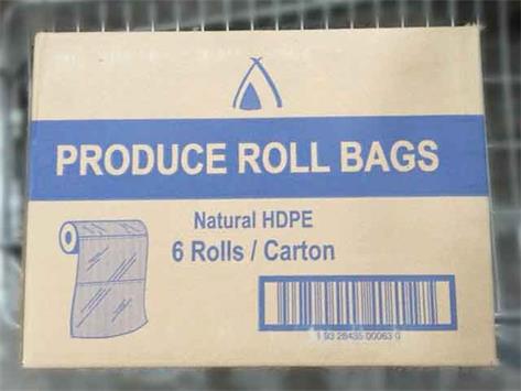 NON GUSSET Produce Roll15x10in / 380x250mm - Plastic Natural 6s/ctn