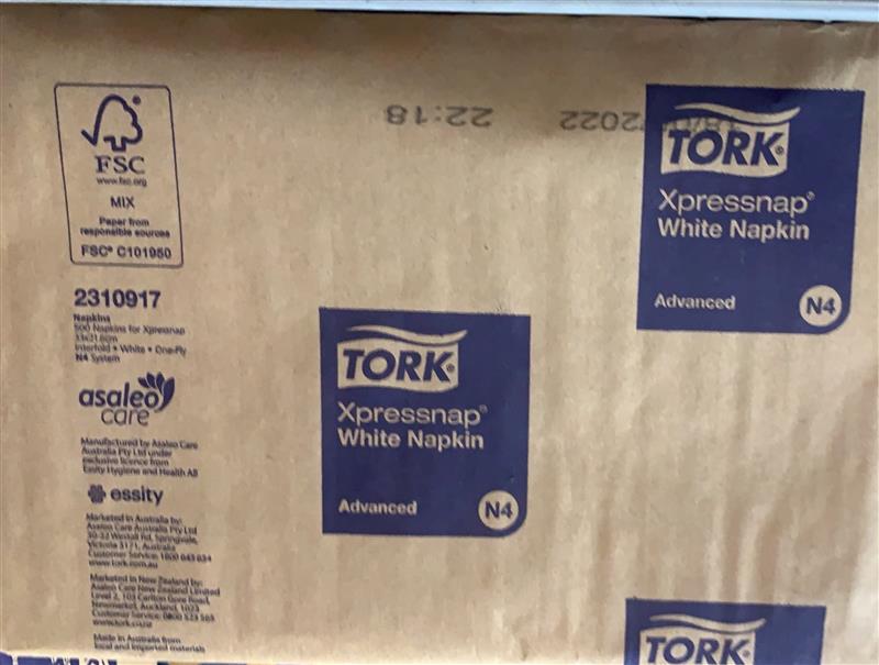 Dispenser Napkin QT - White 1Ply x 500s - Carton 12P - Tork N4