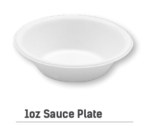 Sauce Plate 1oz / 62x15mm - Sugarcane White 100x50P