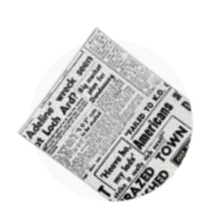 Newspaper Print Greaseproof Paper 35gsm - 1/3cut400x220mm - Bleached 1200s