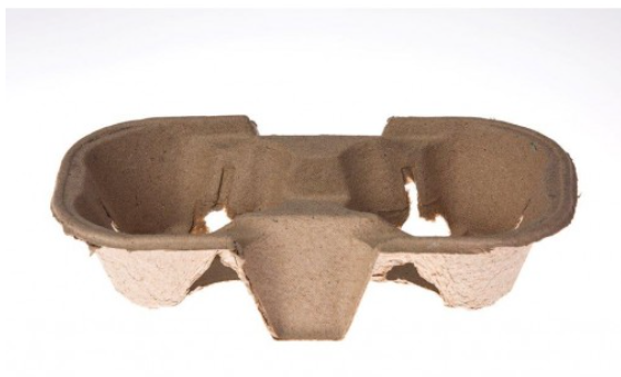 Drink Trays 2 Cup Egg Board 225x115x45mm - Brown 50x4P