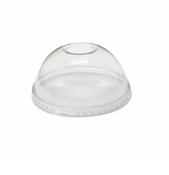 98mm PET Dome Lid Large - Die-Cut Hole- - Clear 100x10P