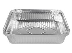 Square Foil Container 50oz/1500ml 228x228x35mm - Silver 100x2P