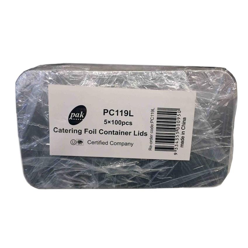 *** Rectangular Foil Container Lid 119/219/Fit 560 & 840ml - Silver 100x5P