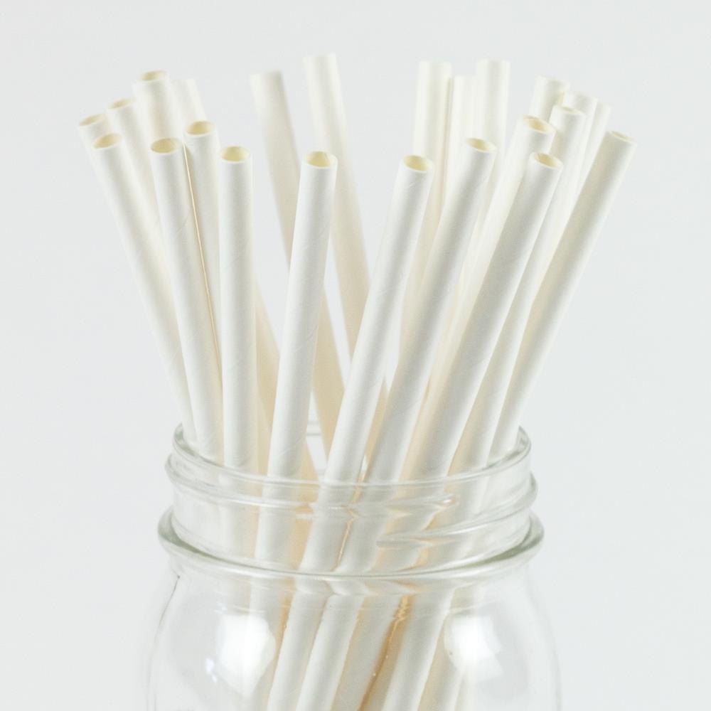 Paper Straw Regular-White 6x197mm 2500s/50p